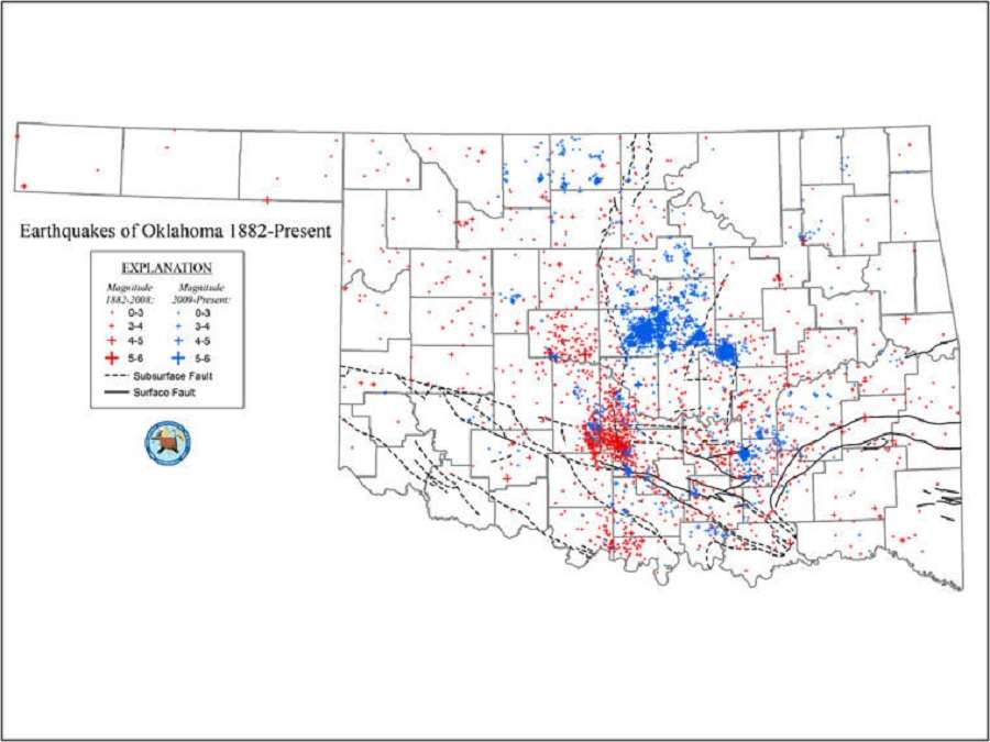 Oklahoma Earthquake Map