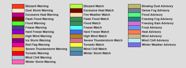 severe weather color codes