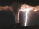 tornado with lightening stroke